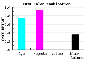 #2A0BA4 color CMYK mixer