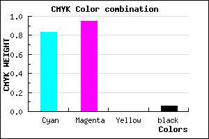 #2A0BF0 color CMYK mixer