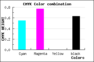 #2A165E color CMYK mixer