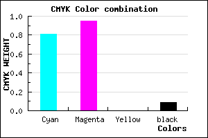 #2C0BE8 color CMYK mixer