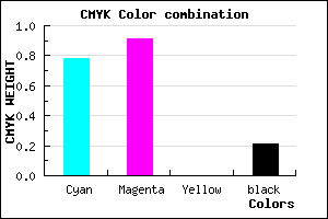 #2D12C9 color CMYK mixer