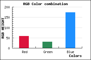 rgb background color #3A1EAE mixer