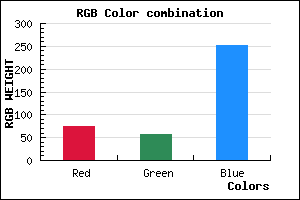 rgb background color #4A3AFB mixer