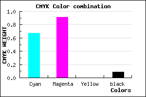 #4C14E8 color CMYK mixer